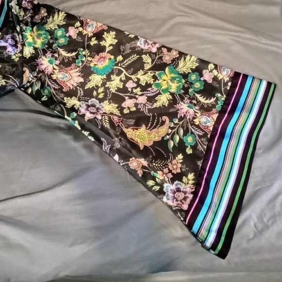 Y Apparel Brown Multicolor Floral Kimono Wrap Top - Picture 3 of 4